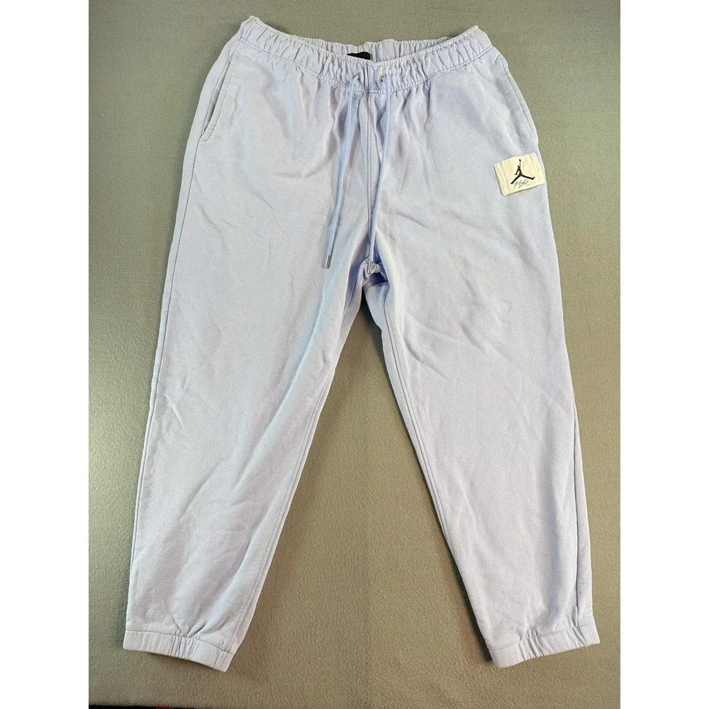 Jordan Flight Jogger Pants Mens 2XL Blue French Terry Elastic Waist Zip Pocket